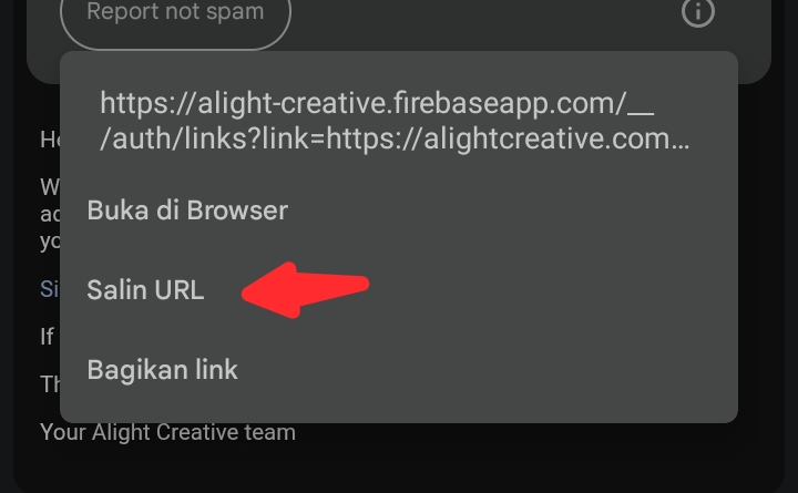 Salin URL dari email